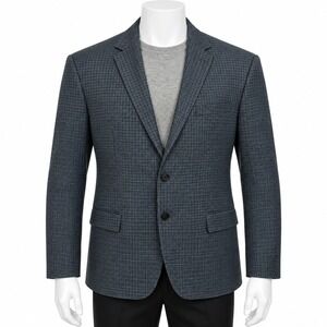 Versace Collection Mens Blue Micro Check Two Button Blazer Sport Coat Size‎ 54